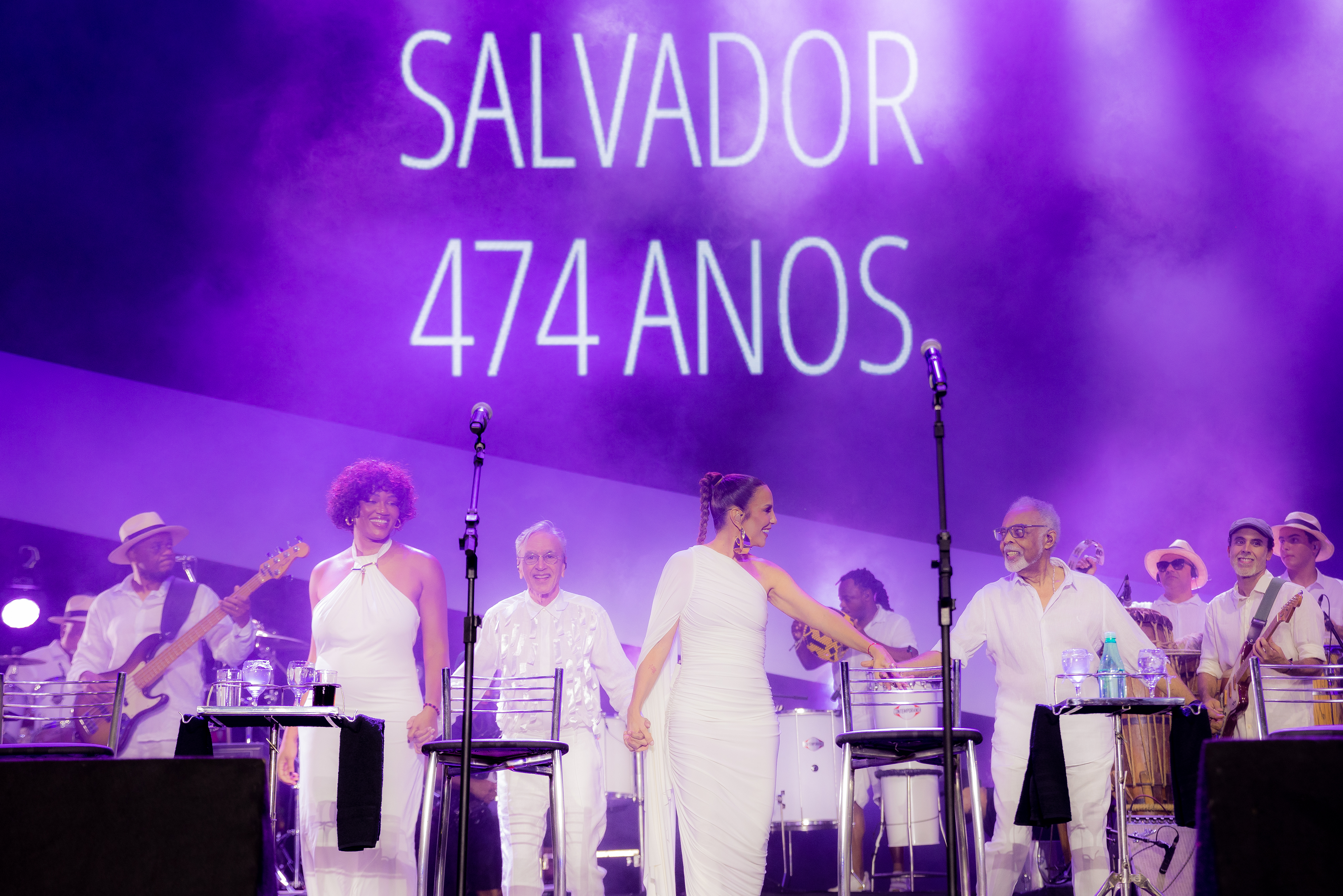 Celebrando o aniversário de Salvador, Ivete, Caetano, Gil e Luedji reverenciam a cidade em show histórico